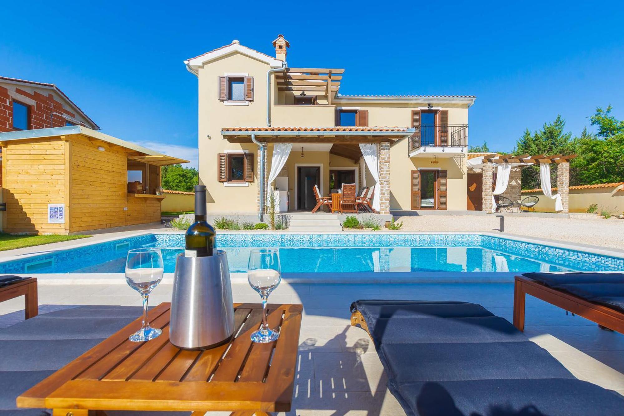 Villa David - Luxurious Secluded Villa With A Heated Pool Butkovici  ภายนอก รูปภาพ